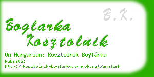 boglarka kosztolnik business card